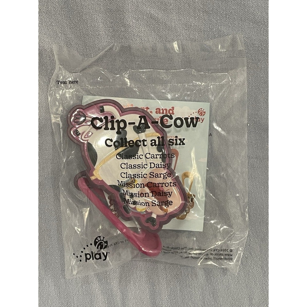 NEW Sealed Chick-fil-A Kids Meal Toy - Clip-A-Cow - Purple Sarge